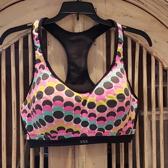 VSX Victoria Secret Sports Bra  with closure Polka Dot Design - Picture 2 of 10